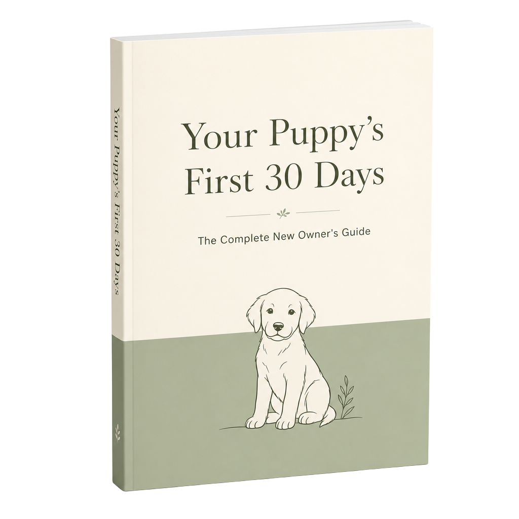 Your Puppy's First 30 Days — free guide cover
